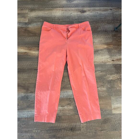 Chico's salmon orange ankle pant size chicos 2, large 12 - Picture 1 of 10